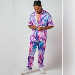 Artchimia Melted Galaxy Pants Men's Multicolor Abstract Print Pants